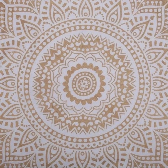 ❌SOLD❌ Mandala Gold & White 72” Round Cotton Tapestry - Picture 2 of 5